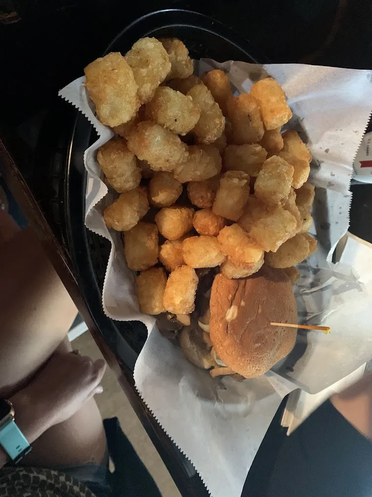Tots and Double Cheeseburger